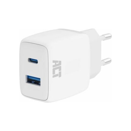 ACT USB-C & USB-A charger 20W Power Delivery/QuickCharge ACT USB-C & USB-A charger 20W Power Delivery/QuickCharge