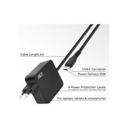 ACT USB-C laptoplader 65W PDP 2m