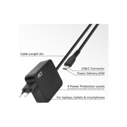 ACT USB-C laptoplader 65W PDP 2m