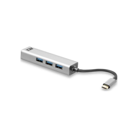 ACT USB-C to USB-A Hub 3 ports with Gigabit Ethernet, metal ACT USB-C to USB-A Hub 3 ports with Gigabit Ethernet, metal