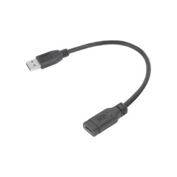 ACT USB Type-A male naar USB Type-C female adapterkabel 0,2m