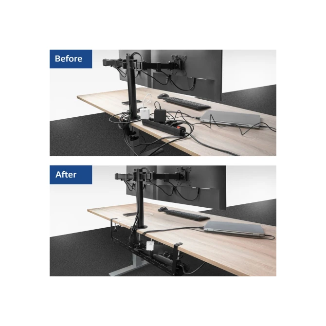 ACT Verstelbare kabelgoot voor onder een bureau, montage via