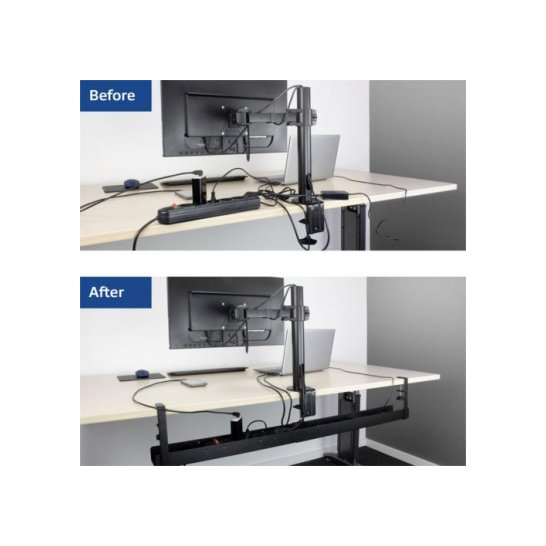 ACT Verstelbare kabelgoot voor onder een bureau, montage ACT Verstelbare kabelgoot voor onder een bureau, montage