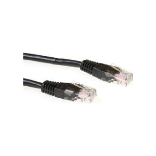 ACT Zwarte 0,5 meter UTP CAT5E patchkabel met RJ45 connector