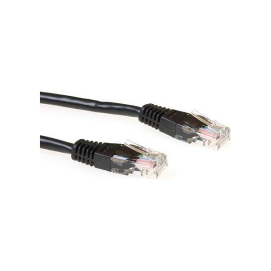 ACT Zwarte 3 meter UTP CAT6 patchkabel met RJ45 connectoren ACT Zwarte 3 meter UTP CAT6 patchkabel met RJ45 connectoren
