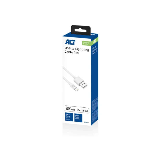 ACT AC3011 USB Lightning Cable for Apple 1.0M
