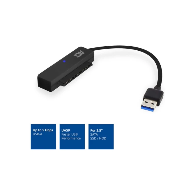 ACT AC1510 tussenstuk voor kabels SATA USB Type-A Zwart
