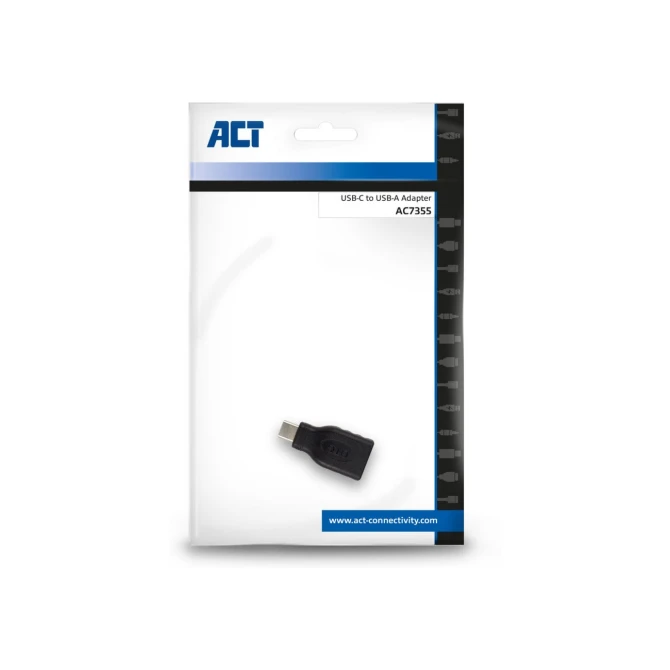 ACT AC7355 tussenstuk voor kabels USB-A USB-C Zwart