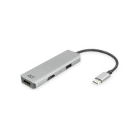 ACT laptop dock & Bedraad USB 3.2 Gen 1 Type-C Zwart, Grijs