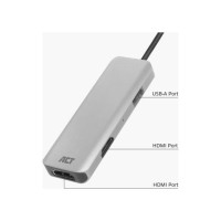 ACT laptop dock & Bedraad USB 3.2 Gen 1 Type-C Zwart, Grijs