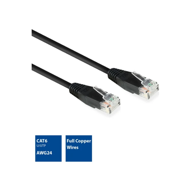 ACT AC4002 netwerkkabel Zwart 2 m Cat6 U/UTP (UTP)