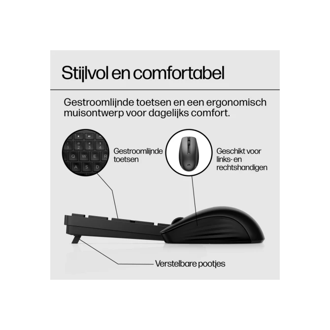 AZERTY | HP 650 Wit | Draadloze Muis en Toetsenbordcombo | AZERTY