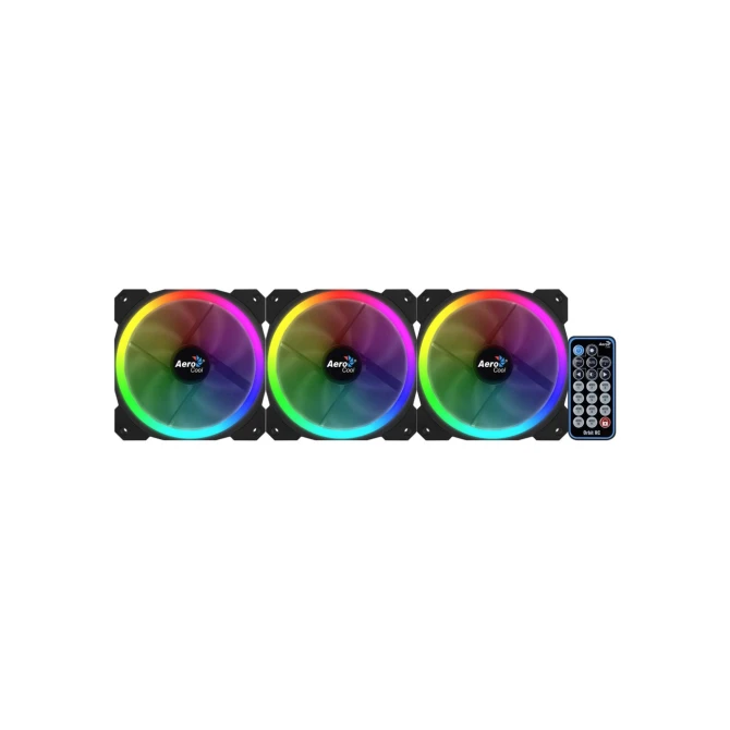 Aerocool Orbit RC ARGB 3 Pack | 120mm Case Fans met Remote Control
