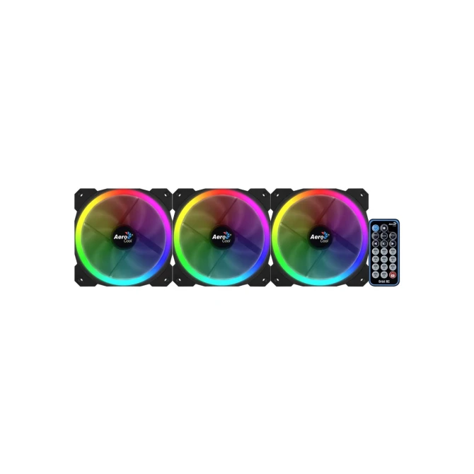 Aerocool Orbit RC ARGB 3 Pack | 120mm Case Fans met Remote Control