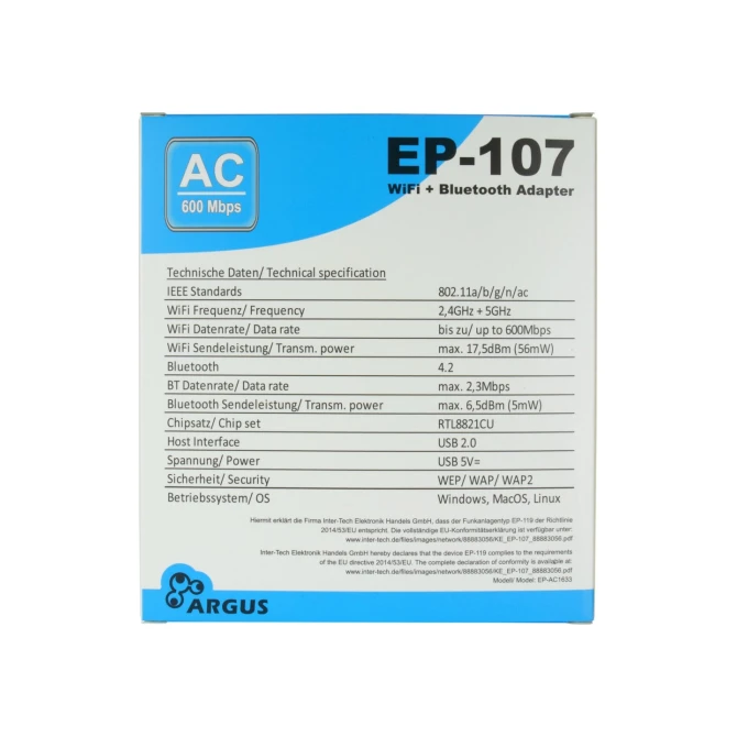 Argus EP-107 Wi-Fi 5 USB Adapter 600Mbps