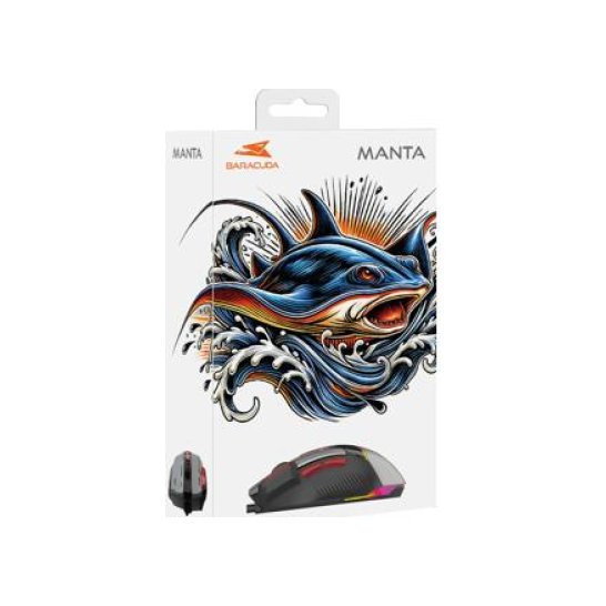 BARACUDA MOUSE MANTA-G RGB 16.8M Colours 12800DPI
8 button BARACUDA MOUSE MANTA-G RGB 16.8M Colours 12800DPI
8 button