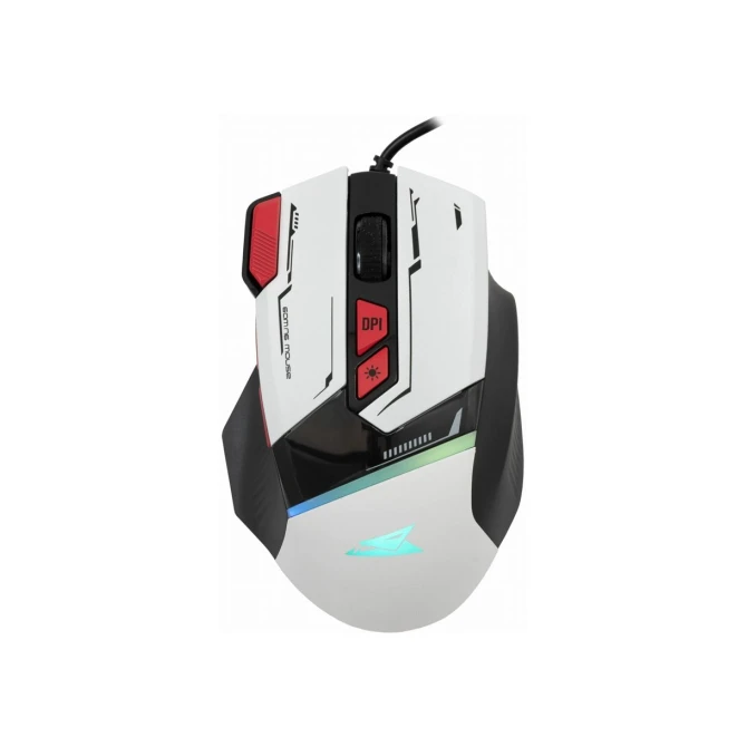 Baracuda MANTA RGB | Bekabelde Gaming Muis | Rechtshandig | USB-A | 12800 DPI | Wit