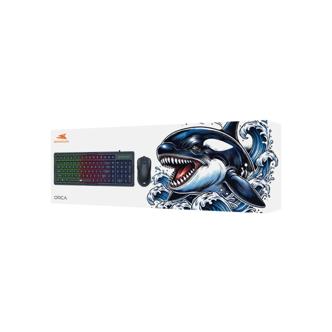 BARACUDA Keyboard + Mouse ORCA Black  LED Rainbow effect