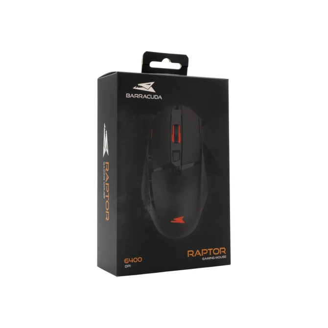 Baracuda RAPTOR RGB | Bedrade Gaming Muis | USB-A | 6400 DPI | Zwart