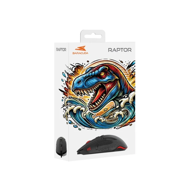 Baracuda RAPTOR RGB | Bedrade Gaming Muis | USB-A | 6400 DPI | Zwart