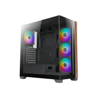 Case Azza Neptun Midi Tower RGB Zwart, Hout