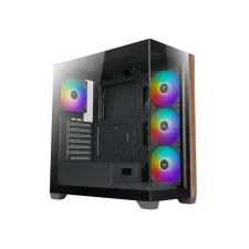 Case Azza Neptun Midi Tower RGB Zwart, Hout