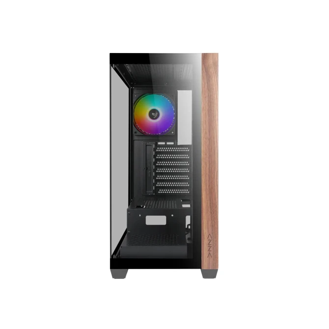 Case Azza Neptun Midi Tower RGB Zwart, Hout