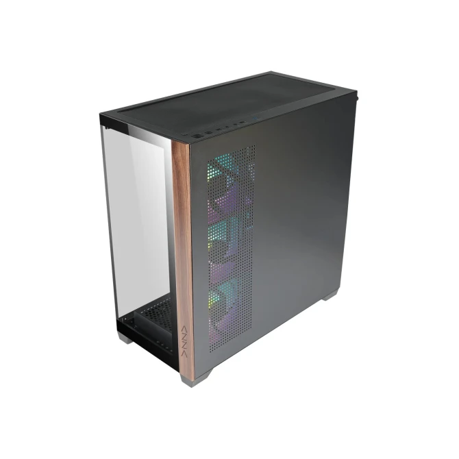 Case Azza Neptun Midi Tower RGB Zwart, Hout