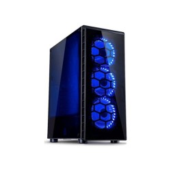 Case Inter-Tech CXC2 ATX Zw. Blue light Acrylic NO-PSU
