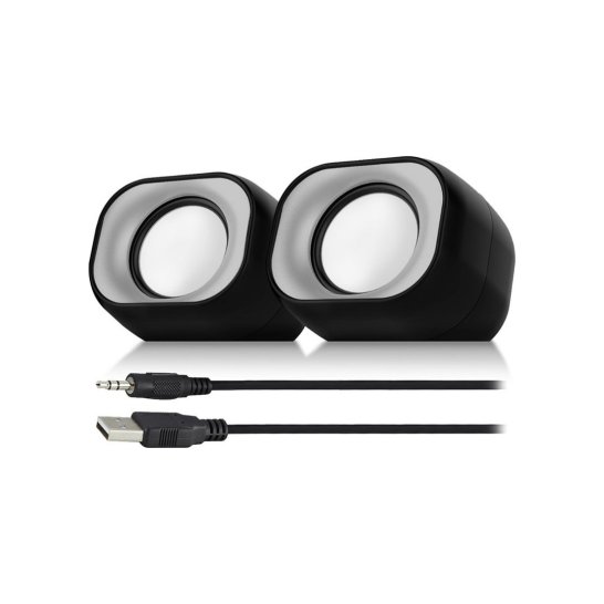 Eminent EM3513 luidspreker set 6 W Zwart 2.0 kanalen