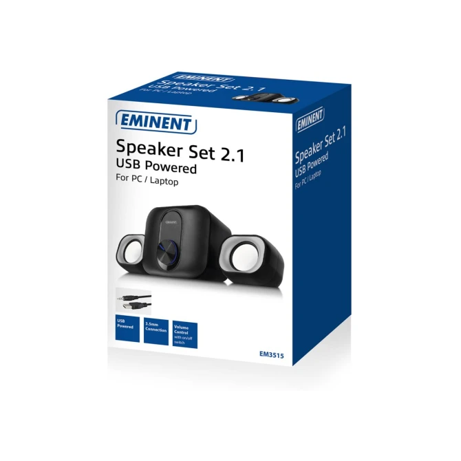 Eminent EM3515 luidspreker set 11 W Zwart 2.1 kanalen