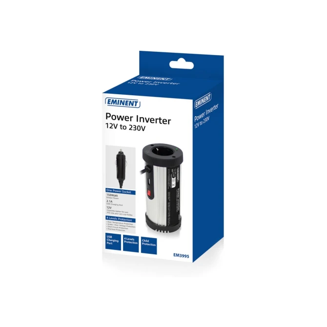 Eminent EM3995 | Auto Omvormer Met USB-A | 150 Watt