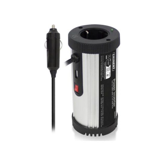 Eminent EM3995 netvoeding & inverter Auto 150 W Zwart, Zilve Eminent EM3995 netvoeding & inverter Auto 150 W Zwart, Zilve