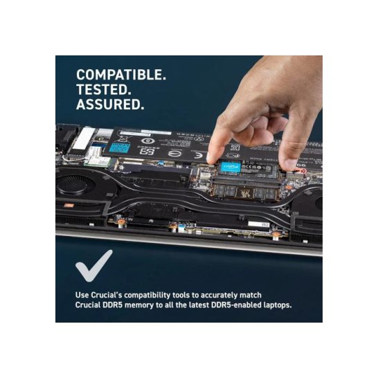 Geheugen Crucial 16 GB 1 x 16 GB DDR5 5600 MHz SODIMM Geheugen Crucial 16 GB 1 x 16 GB DDR5 5600 MHz SODIMM