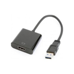 Gembird A-USB3-HDMI-02 tussenstuk voor kabels USB Zwart