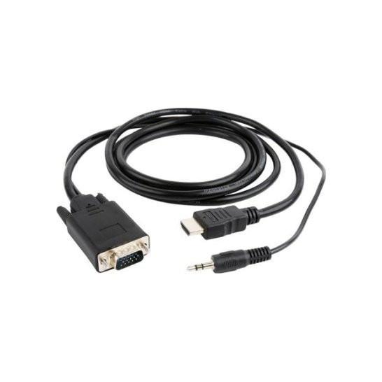 Gembird HDMI naar VGA kabel met audio, 1.8 meter Gembird HDMI naar VGA kabel met audio, 1.8 meter