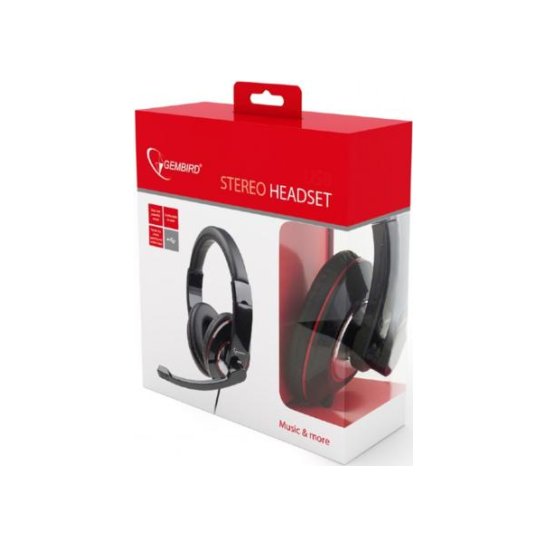 Gembird MHS-001 hoofdtelefoon/headset Hoofdband Zwart Gembird MHS-001 hoofdtelefoon/headset Hoofdband Zwart