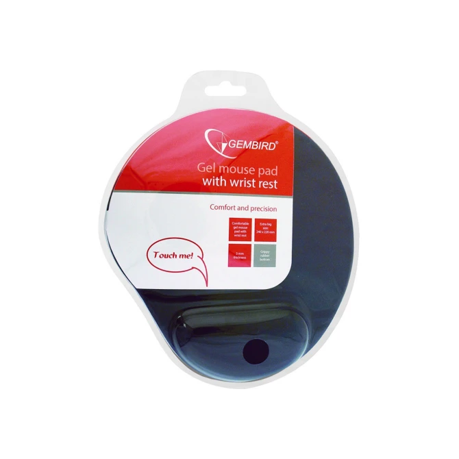 Gembird MP-GEL-BLACK | Ergonomische Muismat | Zwart