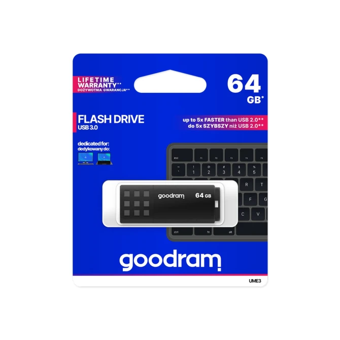 Goodram UME3 | 64GB USB-A 3.2 Flash Drive | Zwart