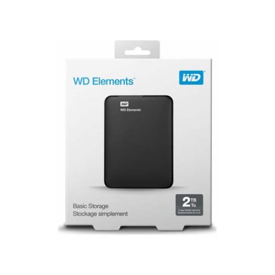 HDD EXT. WD Elements Portable 2.5 Inch 2TB, Zwart HDD EXT. WD Elements Portable 2.5 Inch 2TB, Zwart
