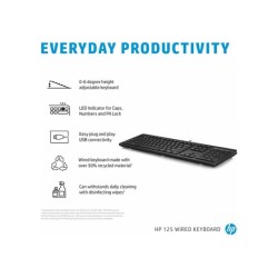 HP 125 Wired USB Keyboard QWERTY US