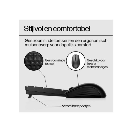 HP 650 draadloze toetsenbord- en muiscombinatie (Qwerty EU)