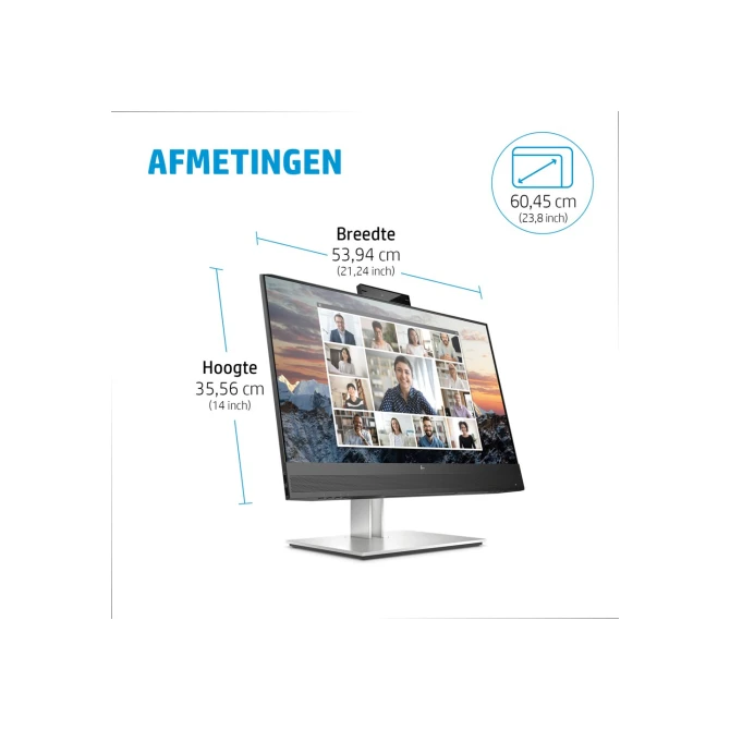 Monitor HP E24m G4 23.8inch Full-HD Zwart, Zilver