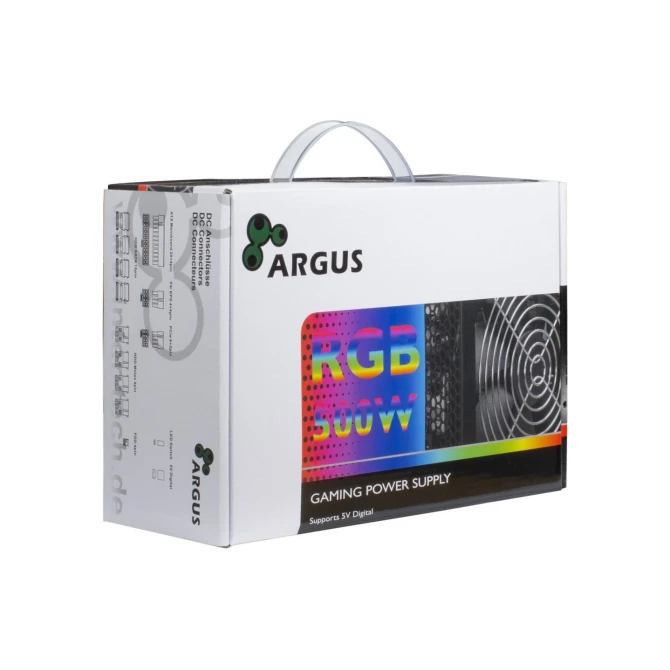 PSU Inter-Tech Argus RGB-500W II 80+ Bronze 20+4 pin ATX Zw.
