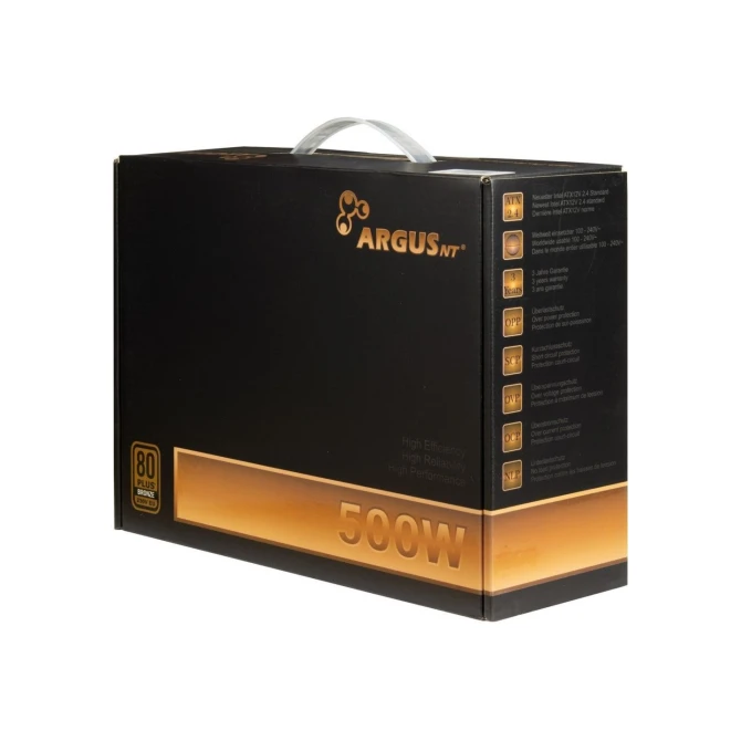 Inter-Tech ArgusNT BPS-500 | 500 Watt Bronze ATX PSU | Power Supply | Voeding