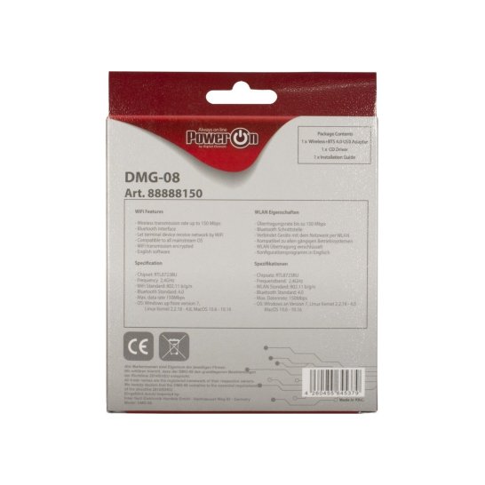 Inter-Tech DMG-08 WLAN / Bluetooth 150 Mbit/s Inter-Tech DMG-08 WLAN / Bluetooth 150 Mbit/s