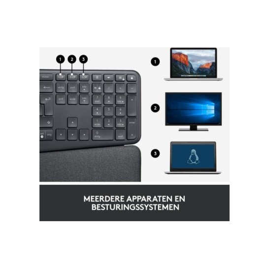 KYB Logitech Ergo K860 toetsenbord RF-draadloos + Bluetooth KYB Logitech Ergo K860 toetsenbord RF-draadloos + Bluetooth