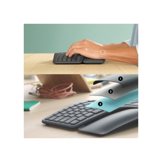 KYB Logitech Ergo K860 toetsenbord RF-draadloos + Bluetooth KYB Logitech Ergo K860 toetsenbord RF-draadloos + Bluetooth