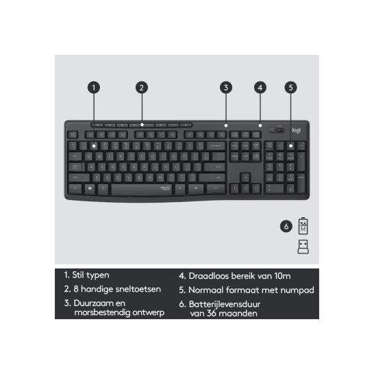 KYB Logitech MK295 Silent Keyb + Mouse Combo / Wireless KYB Logitech MK295 Silent Keyb + Mouse Combo / Wireless