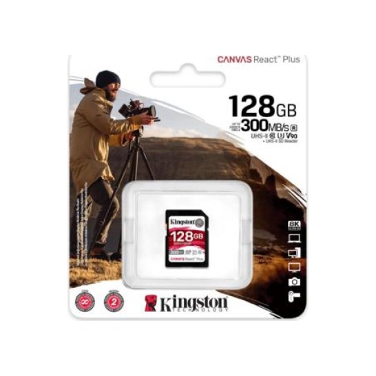 Kingston Technology Canvas React Plus 128GB SD UHS-II CL.10 Kingston Technology Canvas React Plus 128GB SD UHS-II CL.10